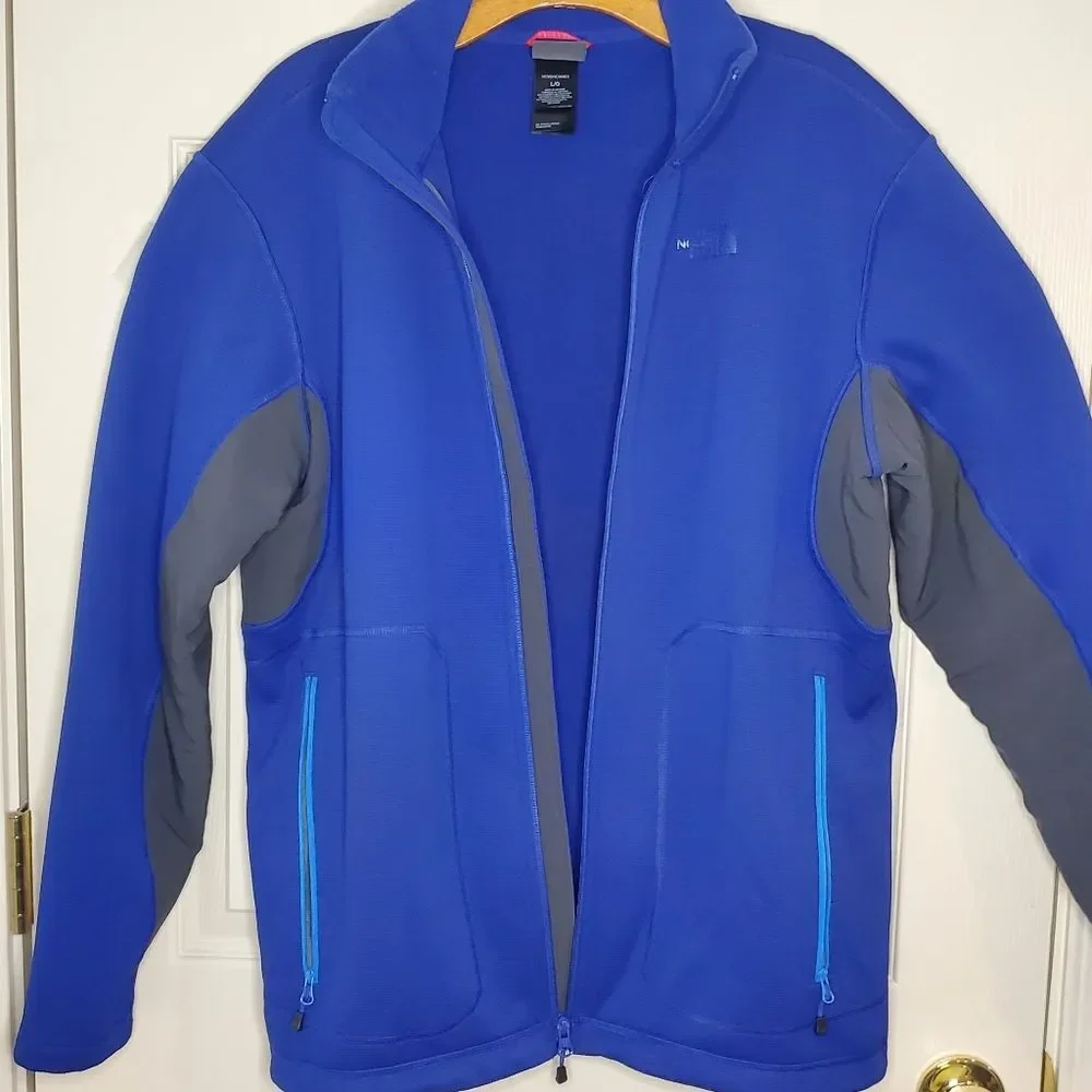 Mens The North Face Blue and Gray Full Zip Jacket Size L